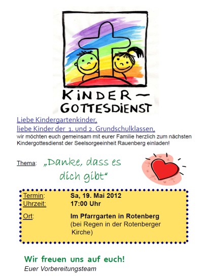 Einladung Kindergottesdienst
