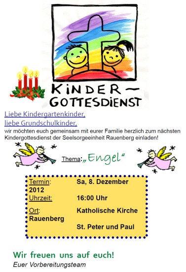 Einladung Kindergottesdienst