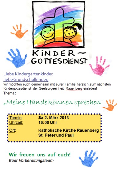 Einladung Kindergottesdienst