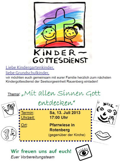 Einladung Kindergottesdienst