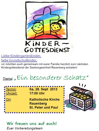 Einladung Kindergottesdienst
