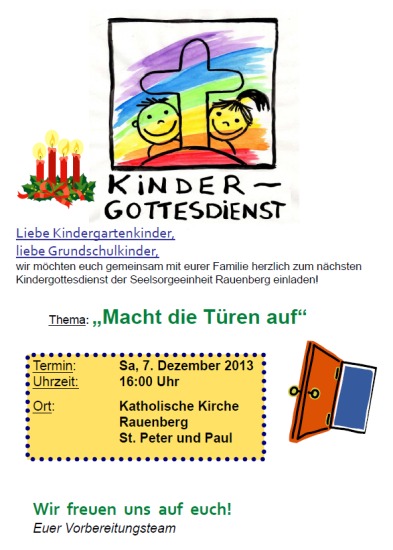 Einladung Kindergottesdienst