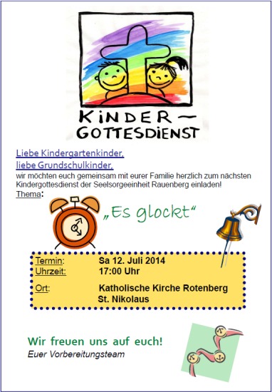 Einladung Kindergottesdienst
