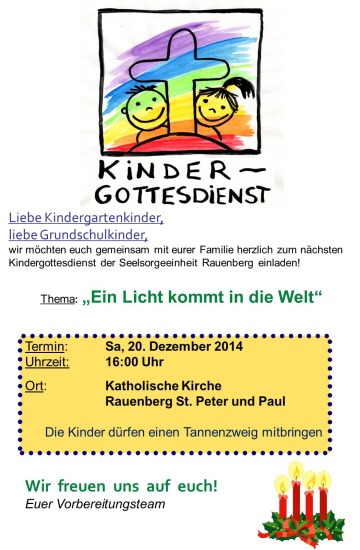 Einladung Kindergottesdienst