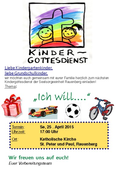 Einladung Kindergottesdienst