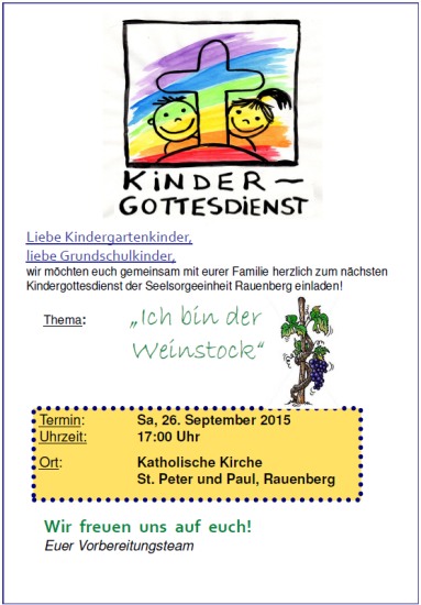 Einladung Kindergottesdienst