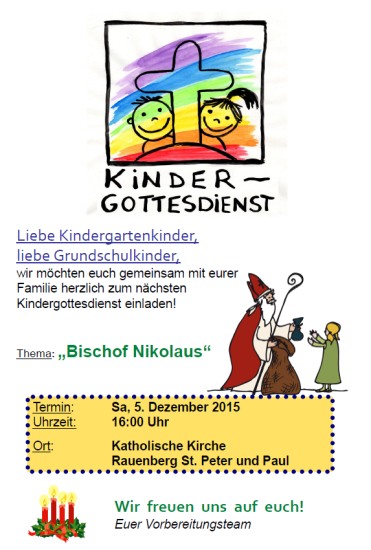 Einladung Kindergottesdienst