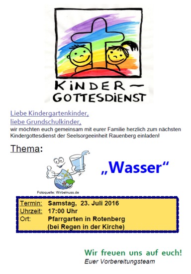 Einladung Kindergottesdienst