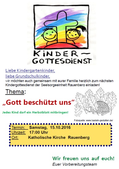Einladung Kindergottesdienst