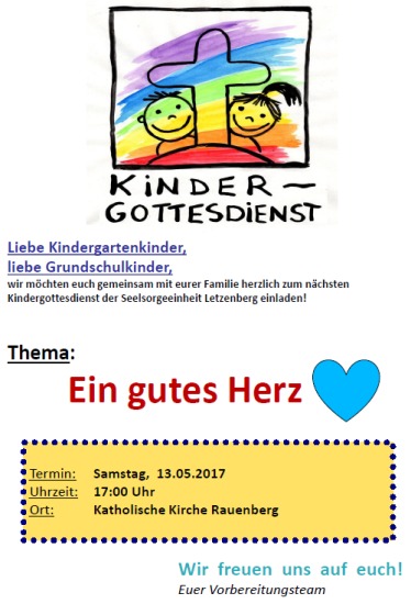 Einladung Kindergottesdienst
