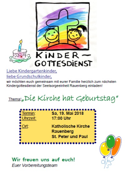 Einladung Kindergottesdienst