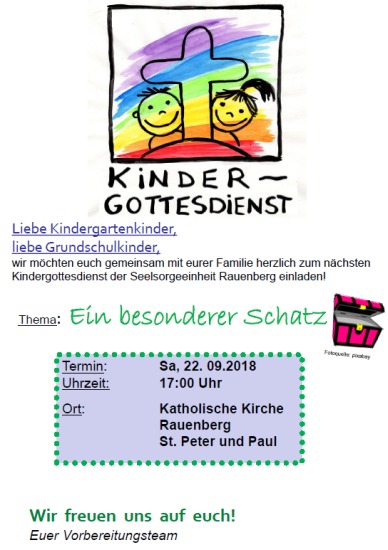 Einladung Kindergottesdienst