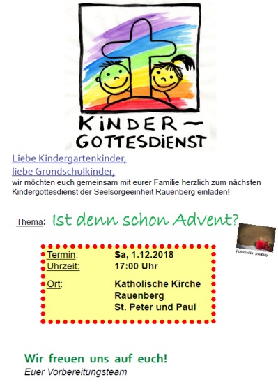 Einladung Kindergottesdienst