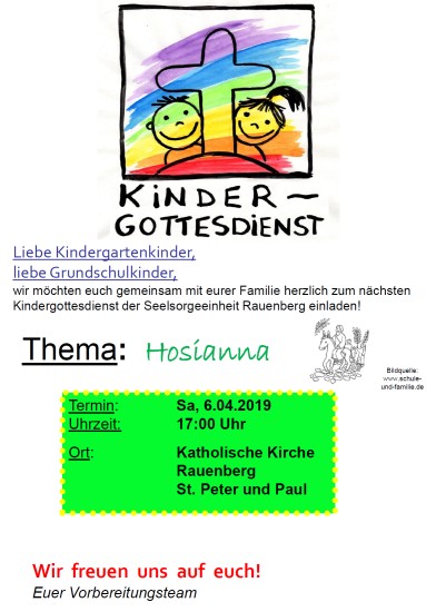 Einladung Kindergottesdienst