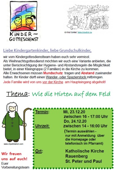 Einladung Kindergottesdienst