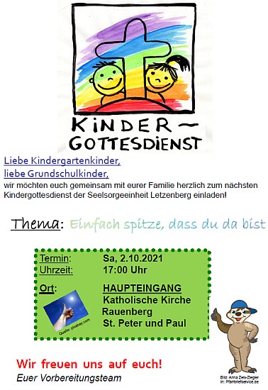 Einladung Kindergottesdienst