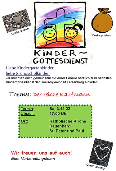 Einladung Kindergottesdienst