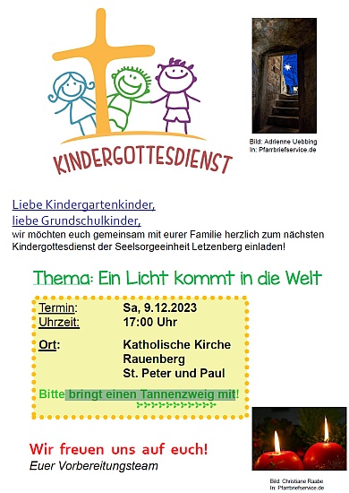 Einladung Kindergottesdienst