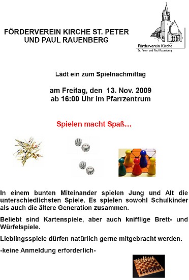 Spielenachmittag am 13.11.2009