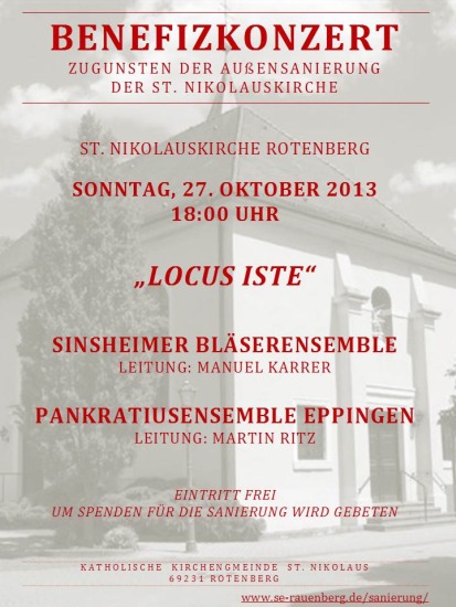 Benefizkonzert „LOCUS ISTE“